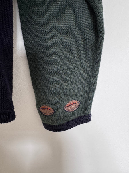Baseball embroidered vintage cardigan - Size Large