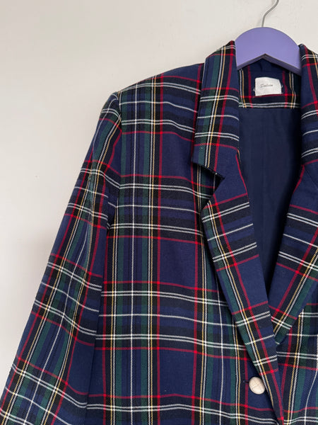 Blue tartan blazer - Size 34