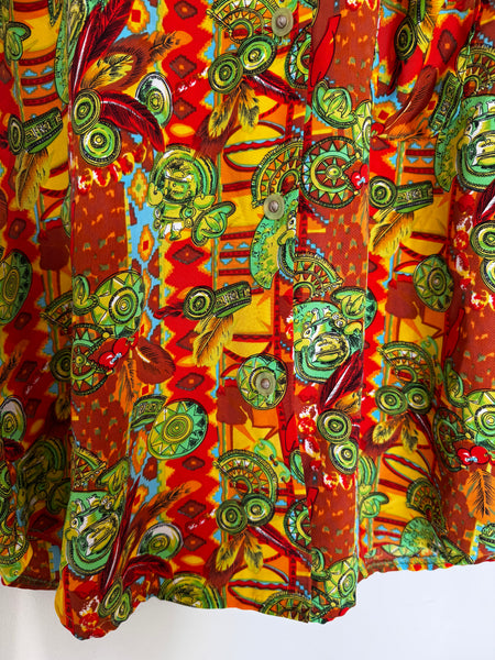 Orange and green blouse - Size XL