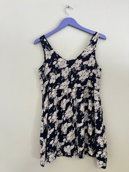 Navy floral mini dress - Size Small