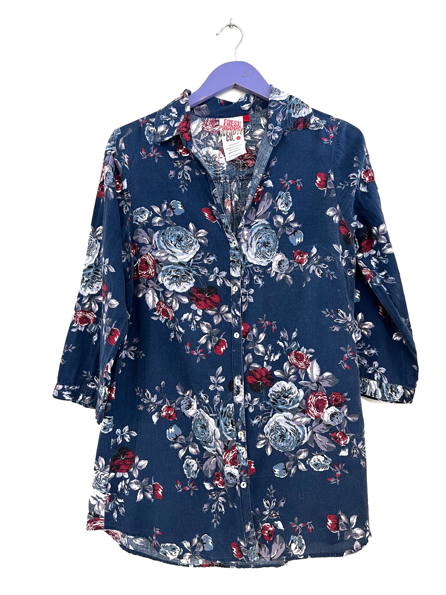 Blue floral shirt - Size Medium