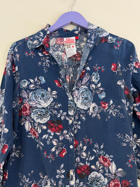 Blue floral shirt - Size Medium