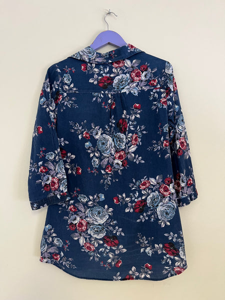 Blue floral shirt - Size Medium