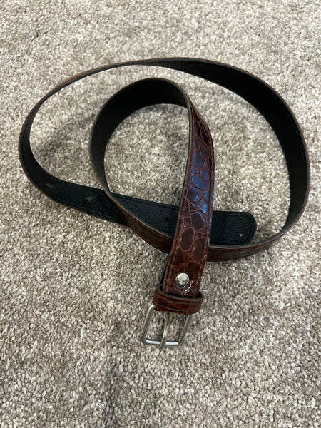 Dark brown gloss belt - Size XS