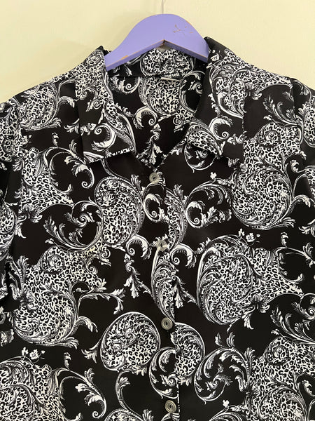 Black pattern blouse - Size 38