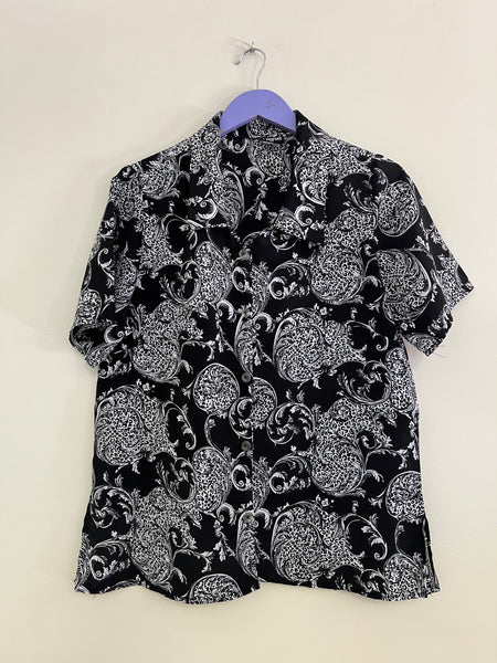 Black pattern blouse - Size 38