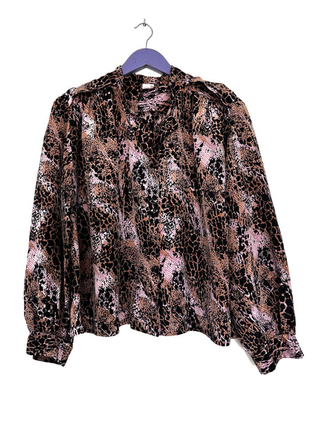 Vintage patterned blouse - Size 42