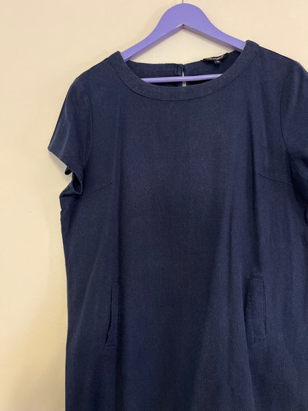 Navy linen dress - Size 40