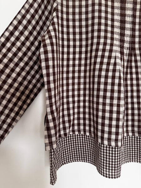 Chocolate gingham top - Size 3XL
