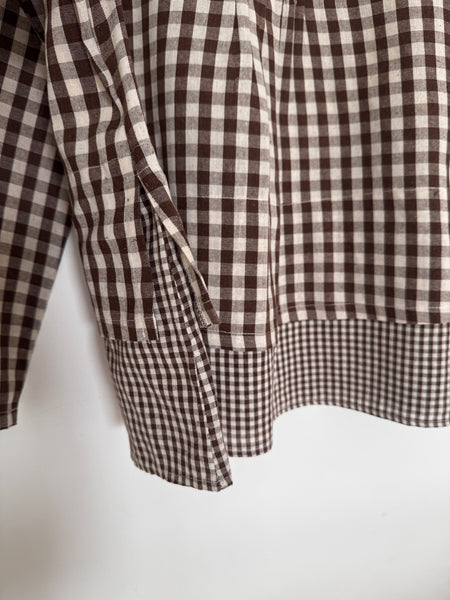Chocolate gingham top - Size 3XL