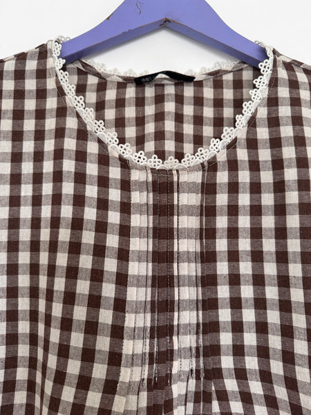 Chocolate gingham top - Size 3XL