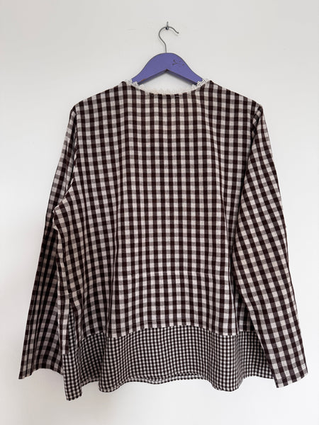 Chocolate gingham top - Size 3XL