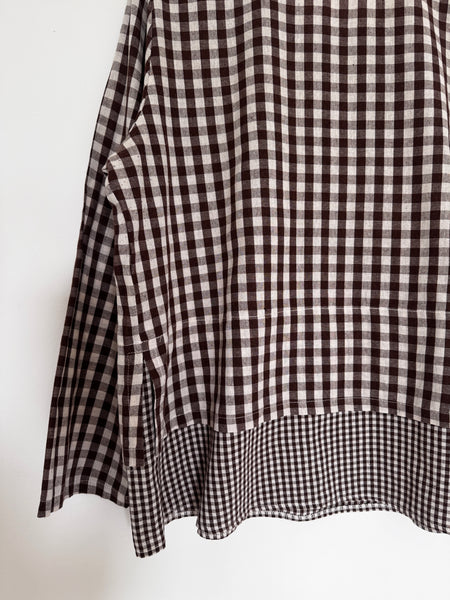 Chocolate gingham top - Size 3XL