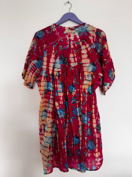 Pink babydoll long top - Size Large