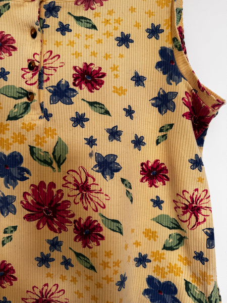 Yellow floral tank top - Size XL