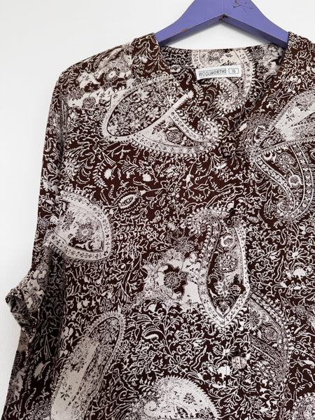 Vintage Woolies paisley top - Size 16