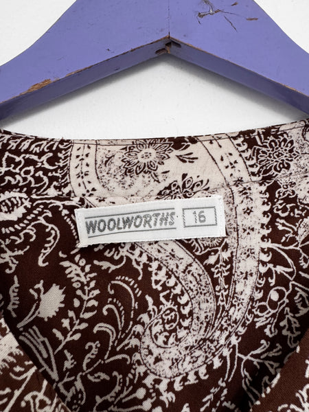 Vintage Woolies paisley top - Size 16