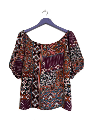 Maroon off the shoulder top - Size Large