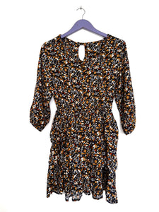 Navy floral tier dress - Size Medium