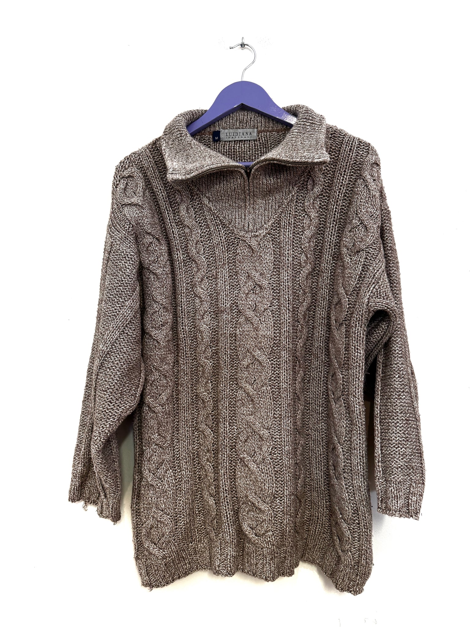 Taupe chunky knit - Size Medium