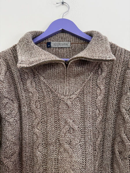 Taupe chunky knit - Size Medium