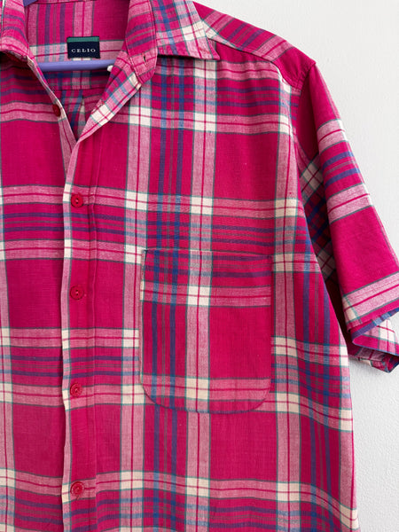 Pink check shirt - Size XL