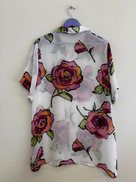 Rose sheer blouse - Size XL