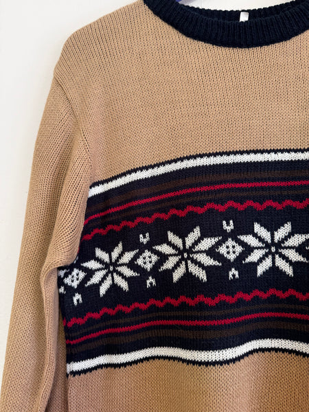 Tan pattern knit - Size XL