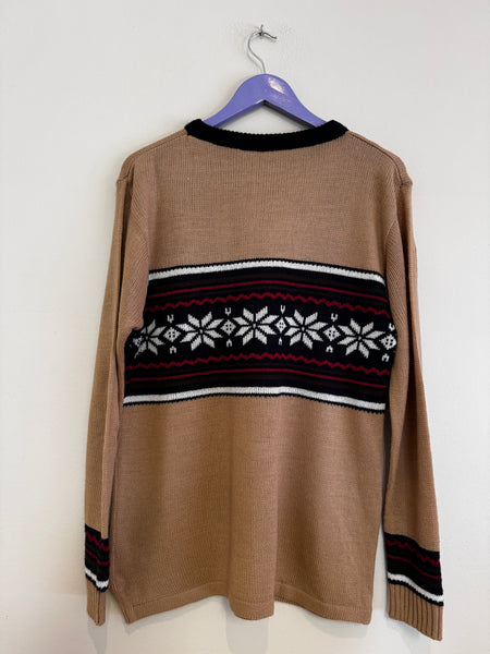 Tan pattern knit - Size XL