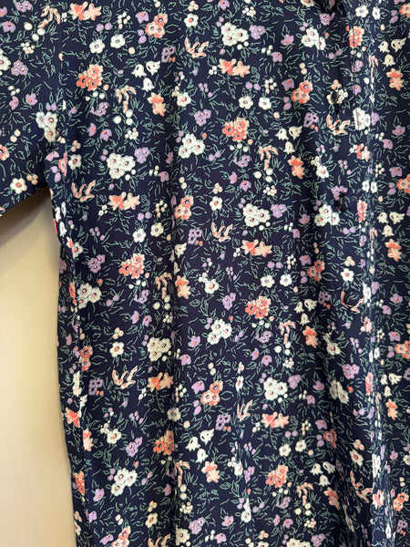 Navy floral blouse - Size XL