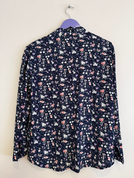 Navy floral blouse - Size XL