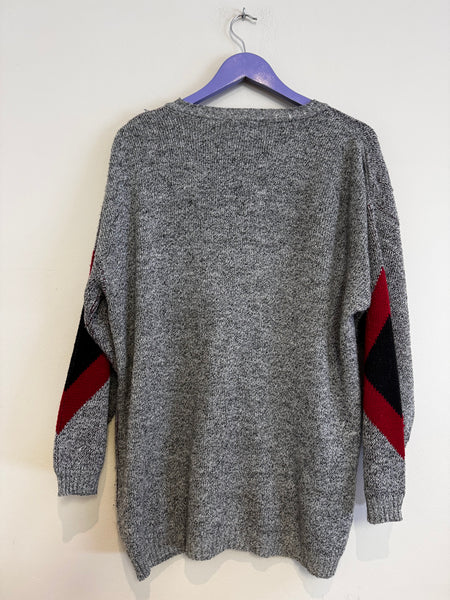 Grey grandpa sweater - Size Small (male cut)