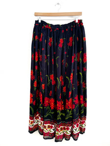 Black floral skirt - Size XXL