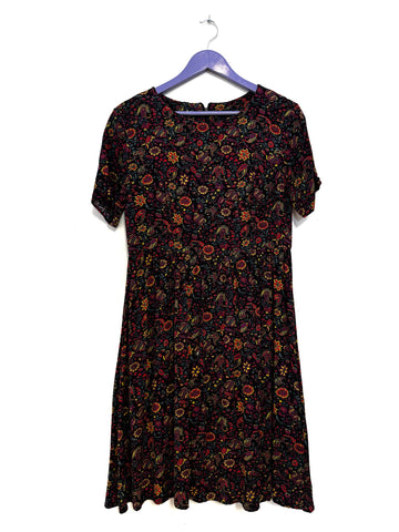 Black paisley dress - Size 36