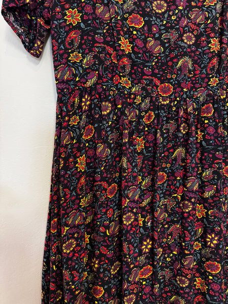 Black paisley dress - Size 36