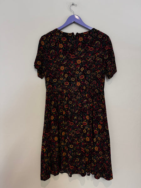 Black paisley dress - Size 36