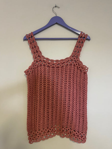 Mauve crotchet top - Size Medium