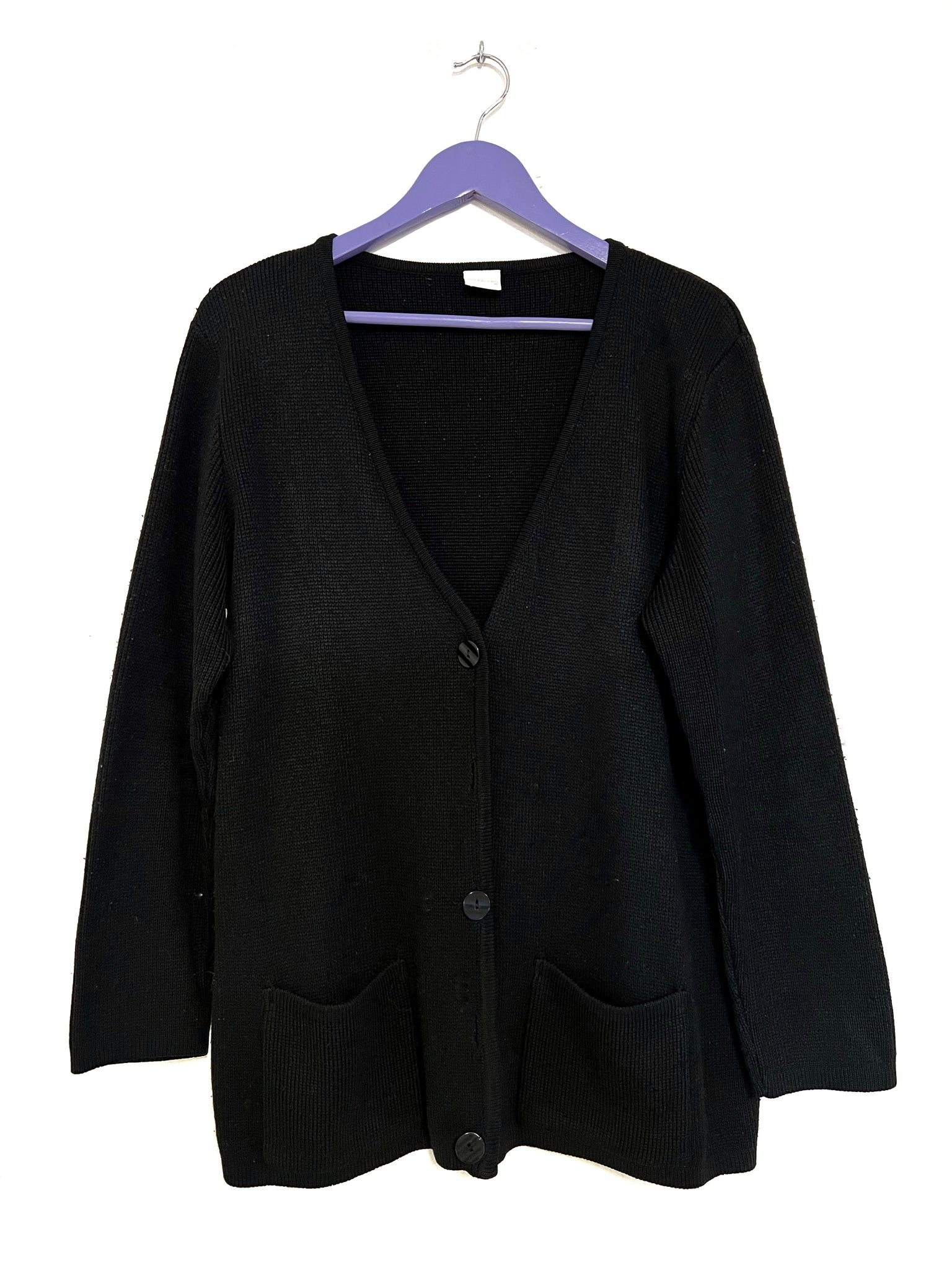 Black button knit - Size Medium