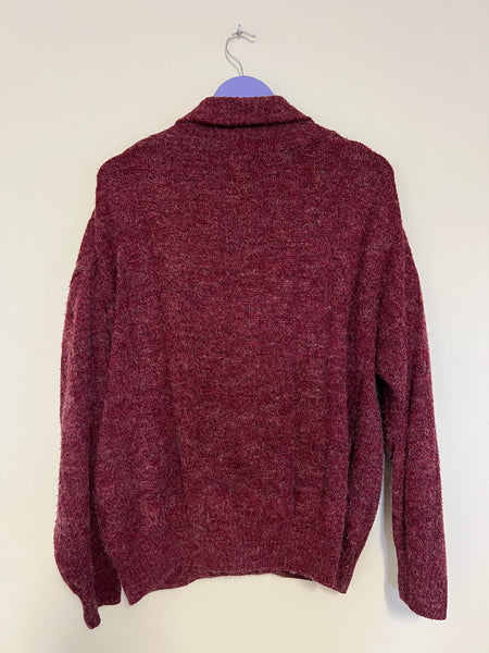 Dark red button knit - Size Medium