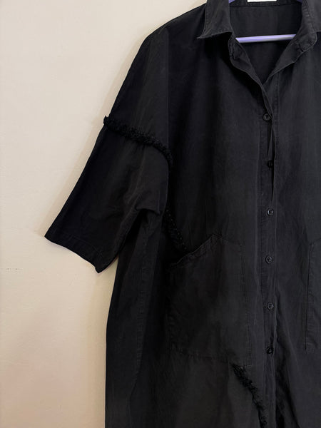 Black long shirt dress - Size XL