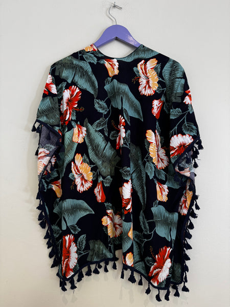 Navy floral cover up - Size M - XL