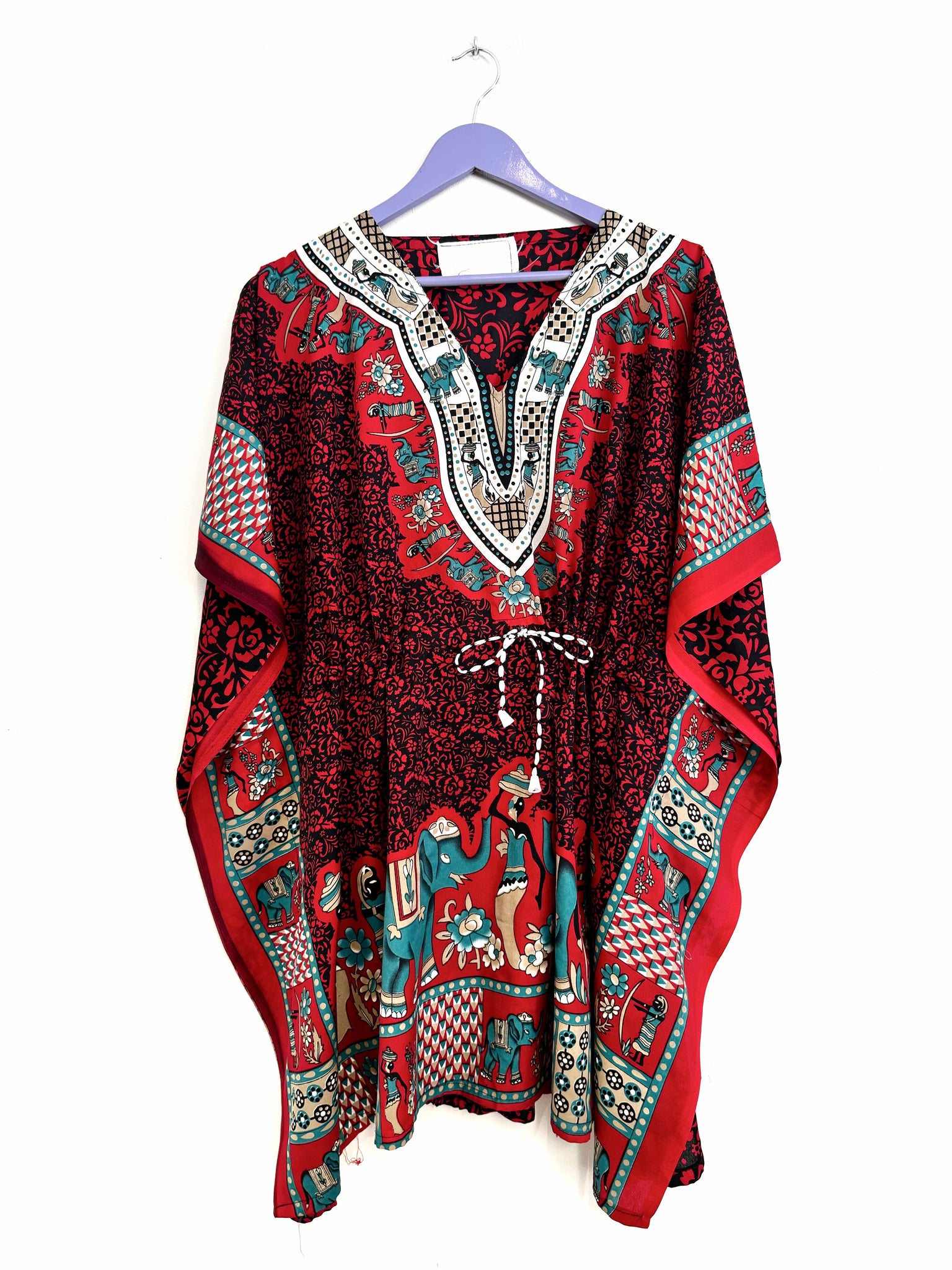 Red summer kaftan - Size S-L