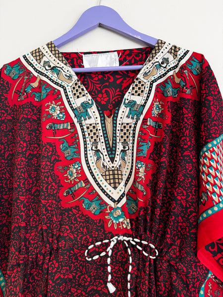 Red summer kaftan - Size S-L