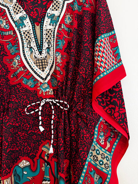 Red summer kaftan - Size S-L