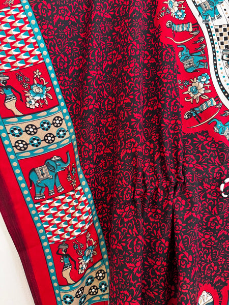 Red summer kaftan - Size S-L