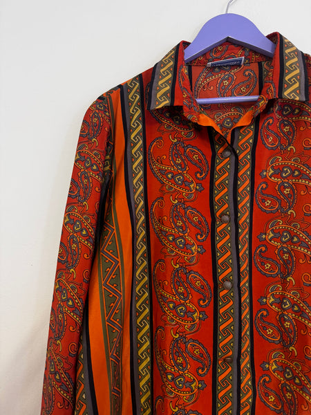 Orange paisley blouse - Size 16