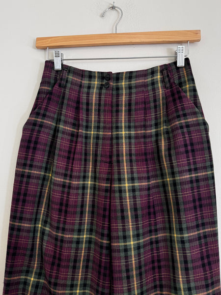 Purple tartan pants - Size 34