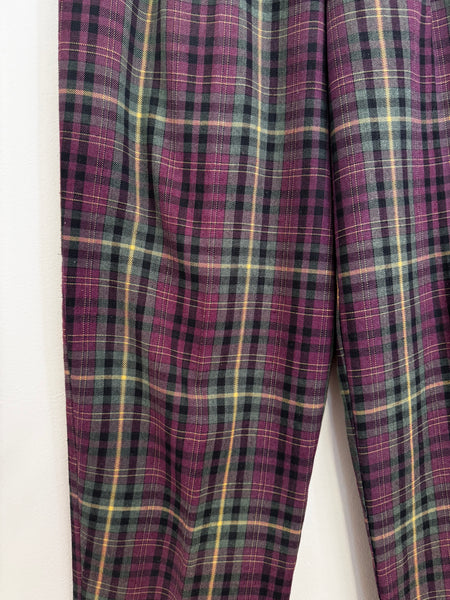 Purple tartan pants - Size 34