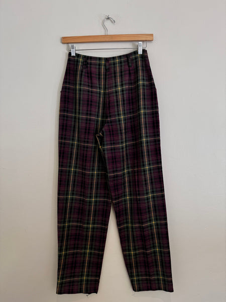 Purple tartan pants - Size 34