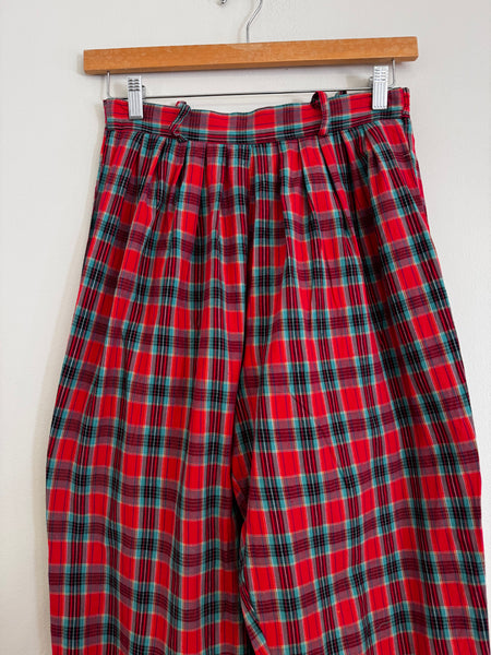 Red tartan trousers - Size 34